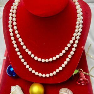 Fresh water white strand of Pearls no clasp pre-owned 36inches long